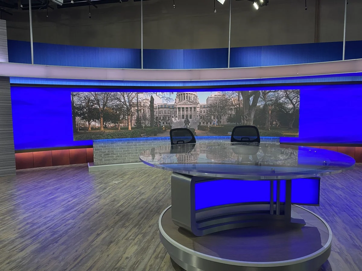 Completed anchor desk and illuminated set