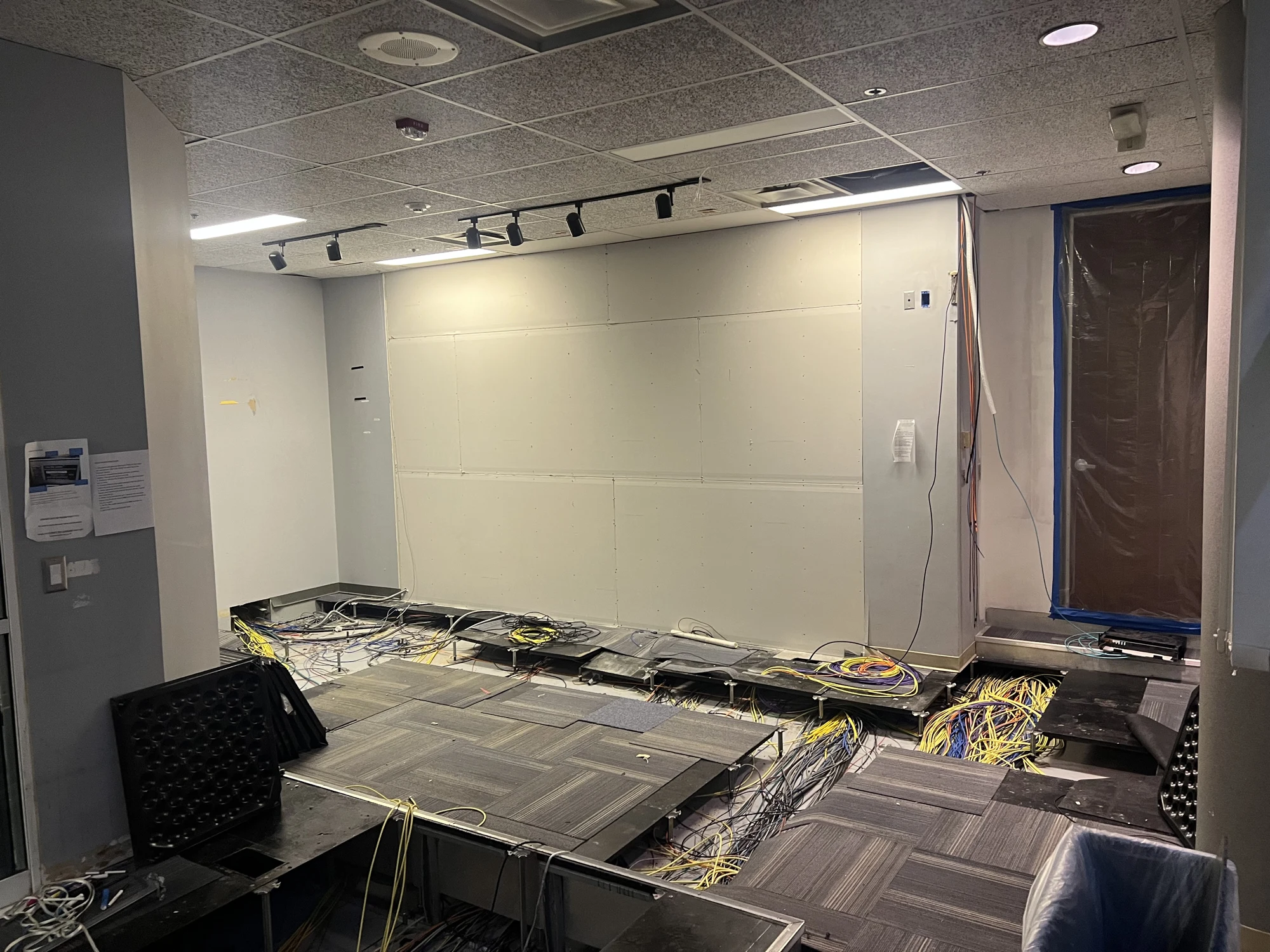 PCR1 with operator furniture removed and floor access exposed